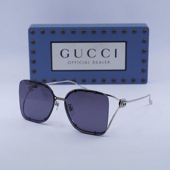 Final Price! Gucci GG1713SA 004 Silver/Lavender Mirror Sunglasses